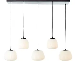 Brilliant Hanglamp Kaizen 5-lichts zwart met wit - 60156/76