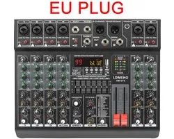 Flolife - Mélangeur audio 6 canaux avec 99 effets numériques – Bluetooth, USB et PC – Alimentation fantôme 48V – Table de mixage pour karaoké, église et studio