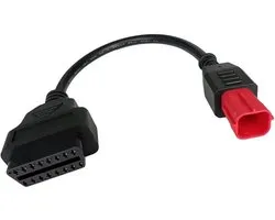 Euro 5 to OBD2 Motorcycle Adapter Cable for Engine Diagnostics, 6-Pin to 16-Pin, CAN Bus Cable, for Live Data and - ShopVlot