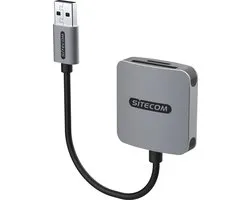 Sitecom - USB Kaartlezer UHS-I - SD + MicroSD 104MB per sec - Windows, Mac & Chromebooks