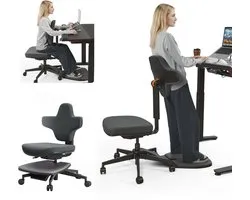 Newtral MT-M-DG Ergonomic Armless Office Chair with Standing Mat - Adjustable Desk Chair with Slide Seat Depth & 4-Level Recline - High Capacity 330lbs Solid Computer Task Chair for Home Office