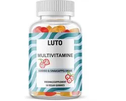 Multivitamine gummies - rood fruit & sinaasappel smaak - Vitamine A, C, D en E - Zink, chroom, jodium en Molybdeen - geen capsule, poeder of tablet - Vegan - 50 gummies - LUTO Supplements