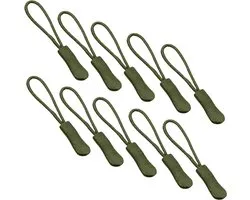 Zipper puller 10 stuks - Groen - Rits opener / sluiter - Ritstrekker - Ritssluiter - Ritssluiting - Ritskoord - Ritshulp