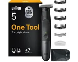 Braun All-in-One Series X XT5100 +7 Stylingtools - 4D Flex Scheerblad - Style & Scheer - Grijs