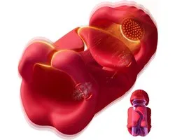 Daity Openbare Kunst Vagina Blowjob Simulator – Dual Lip Grip Trainer met 9 Vibratiestanden – 360° Full-Surround Penis Vibrator – Sex Toys voor Mannen