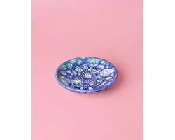 Rasp Bordje Reef - Blauw - Groen - Rasp Schaaltje - Knoflook Rasp - Gember Rasp -Chocolade - Kookliefhebber - Amber Blokjes - Fairtrade - Handmade - Keramisch - Raspen - Schaven - Vegan - Vintage