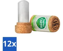 12 x Happy Earth – Deodorant Crystal – 100% Natuurlijk Unscented – 90 g - Geurloze Deodorant - Hypoallergene Deodorant - Natuurlijke Deodorant - Kristal Deodorant - Mineralen Deodorant