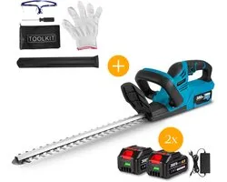 Taille-haie sans fil Instava avec 2x Batterie (4,0 Ah) - Convient pour batterie Makita 18v - 51cm - Incl. Accessoires de vêtements pour bébé