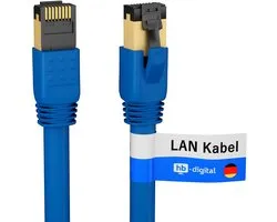 HB-DIGITAL Cat 8 LAN Kabel 0.25m S/FTP LSZH 40Gbps 2000MHz Blauw