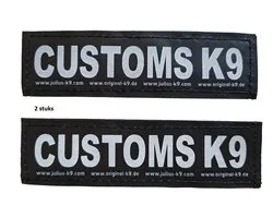 Julius-K9 Set Labels voor Powerharness - Small tekst: CUSTOMS