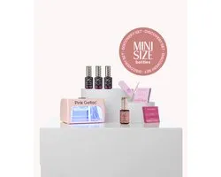 Kit de démarrage de vernis gel Pink Gellac Discovery - Kit de manucure pour vernis gel et ongles en gel - Kit de démarrage pour ongles en gel avec 1x couleur rose et lampe à ongles LED UV rose