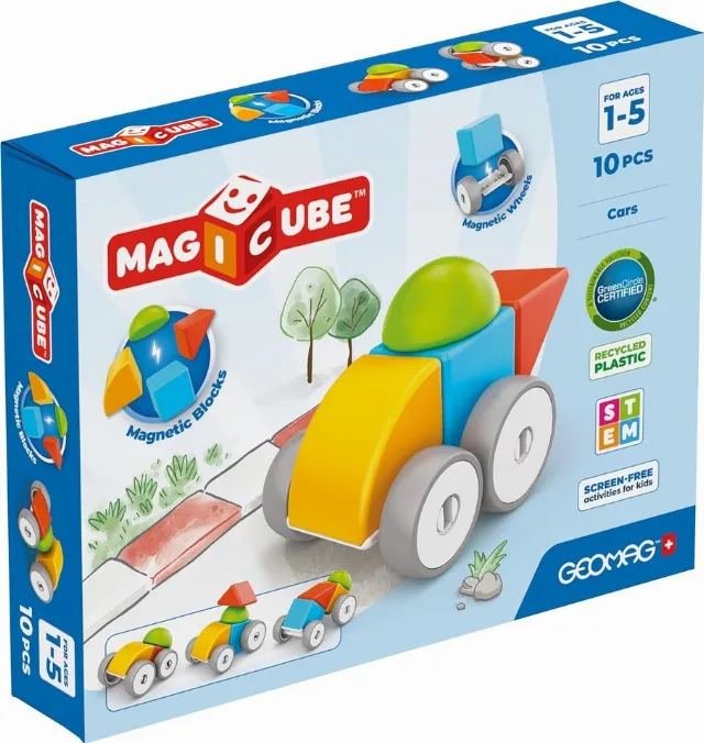 Geomag Magicube Cars Set Magnetic Building Blocks 10pc Toddler Toy Age 1-5