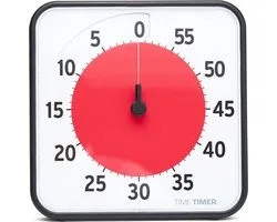 Time Timer® Original Medium – Zwart met Rode Schijf | Visuele Timer 60 Minuten