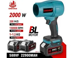 Mini Bladblazer - HIGH POWER Blower - Mini Blower - Blower - Bladblazer - 2000W - 720Km/h - 2 x Accu - Draadloos