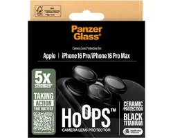 PanzerGlass Screenprotector geschikt voor Apple iPhone 16 Pro Glazen | PanzerGlass Ceramic Hoops Camera Lens Protector - Case Friendly