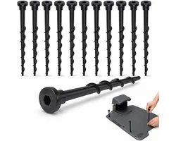 12 vis de terre, vis de sol, robot tondeuse, vis de sol, 13,7 cm tondeuse à gazon, station de charge, vis, vis de sol, outils de jardin, accessoires pour tondeuses à gazon, noir