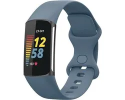 Siliconen bandje - Geschikt voor Fitbit Charge 5/ Charge 6 - Blauw
