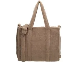 Beagles Lugo Shopper - Sac Teddy - Compartiment ordinateur portable 15,6 pouces - Sac à bandoulière - Sac à main - Sac pour femme - Sac pour ordinateur portable - Travail - École - Tote Bag - Sac pour femme - Taupe