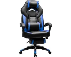 Chaise de Gaming - Design ergonomique - Repose-pieds et Coussins inclus - Style course
