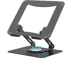 Laptop Stand with 360° Rotation Adjustable, Portable, Ergonomic, with Ventilation Opening Compatible with Most 11-17 inch Notebook Holder, zwart