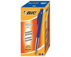 BIC M10 Balpen Clic - Blauw - Medium punt (1.0 mm) - Doos 50 stuks