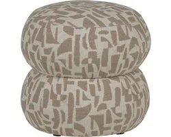 Pouf Anic en WOOOD - Polyester - Motif graphique - Sable - 40x43x43