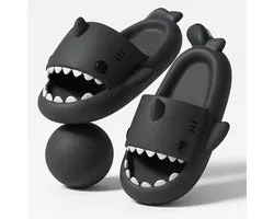 Chaussons BoefieBoef Black Shark Enfant - Pointure 23-26 - Chaussons de Bain Antidérapants EVA Tout-Petits et Enfants d'âge Préscolaire 2-4 ans - Confortables et Ergonomiques - Piscine, Douche, Plage Astuce - Cadeau Bébé Requin - Garçons & Filles