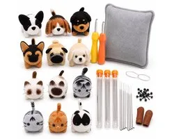 BOTC Naaldvilten Starterset 45-Delig - Voor 12 Honden & Katten - Compleet Needle Felting Pakket met Viltnaalden & Instructies