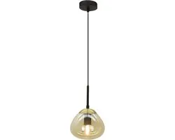Olucia - SEDEF - Hanglamp - Amber / Messing - Vorm: Ovaal