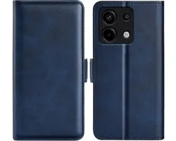 MobyDefend Hoesje - Geschikt voor Xiaomi Redmi Note 13 Pro 5G - Luxe Wallet Book Case (Sluiting Zijkant) - Blauw
