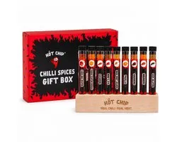 Ensemble d'assaisonnement Extreme Peppers - 10 poudres de piments forts différentes - Carolina Reaper Pepper, Trinidad Scorpion, Bhut Jolokia, Chipotle Chili, Jalapeno Pepper - Coffret cadeau - Hot Chip EU