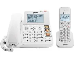 Geemarc Telecom AMPLIDECT COMBI 295 Téléphone analog/dect Identification de l'appelant Blanc
