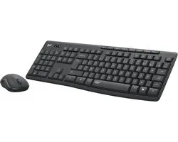 Wireless Keyboard & Mouse Combo met SilentTouch-technologie - Geavanceerde optische tracking - 90% minder geluid - QWERTY US International - Zwart
