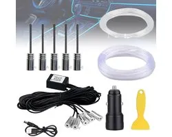 Fokelyi Éclairage d'ambiance LED voiture RGB - 6m - USB - Bande LED voiture avec télécommande - Allume-cigare - App & Télécommande - Mode musique - Ambient Light - Éclairage intérieur voiture