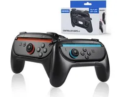 Grips voor Nintendo Switch 2 van MMOBIEL – 2-Pack Ergonomische Antislip Handgrepen voor Joy-Con Controllers – Verhoogd Comfort en Controle – Eenvoudig te Bevestigen – Zwart