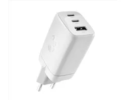 Fresh 'n Rebel Oplader iPhone & Samsung – 67W Adapter 2x USB-C & USB-A (3 poorten) – Veilige Snellader iPhone & Samsung – Ice Grey