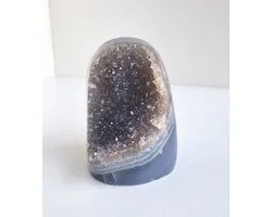 ThaleiaDesign - Améthyste avec agate de forme libre sur socle - Pierres précieuses et Minéraux - Cristaux - Spiritualité - Décoration d'intérieur - cadeau - améthyste - crystals - gemstones