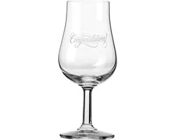 KROSNO Glas met opschrift „Congratulations“, „Gefeliciteerd“ voor whisky, brandy en likeuren 110 ml,1 stuk – elegant loodvrij kristalglas – cadeau, decoratief glas