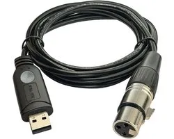 Câble USB vers DMX pour éclairage DMX512 - 1,8 mètre - Puce FTDI - Plug & Play