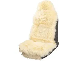 Walser Housse de siège auto en peau d'agneau Marla, Housse de siège auto 100% premium en peau d'agneau, coussin de siège auto en peau d'agneau beige, 1 pièce