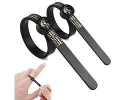 Bondoo Ringmaat meter 2 stuks - Ringmeter - Ring sizer - Ringmaat meten - Ringmaat opmeten - Ringsize tool - Ringvinger - Ring size measure - Verstelbaar - Universeel - Zwart