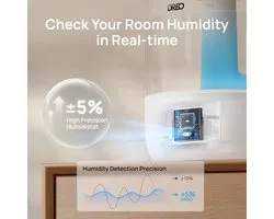 Dreo 3L Ultrasonic Humidifier Bedroom Humidifier Ultrasonic Cold Mist Humidifier with 30 Hours Running Time Top Fill Moisture Sensor Diffuser