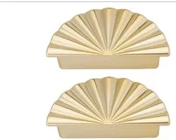 2 stuks Cabinet Handles，Alloy Handles Replacement Part 64mm Cup Handle Drawer Handles Suitable for Dresser Furniture Cabinet Kitchen Door,Gold