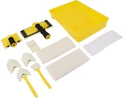 Paint Edger Tool Kit, 360 Rotatiehandgreep Paint Edger Trimmer met Navulpads, Randschildergereedschap voor Muren, Plafonds, Hoeken en Versieringen, Paint Pad Applicator