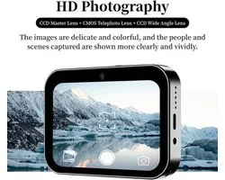 Digitale camera met touchscreen – 4K autofocus vlogcamera, 64MP compactcamera met 16x optische zoom – draagbare point-and-shoot camera, selfiecamera, muziek- en videospeler, geschikt voor kinderen en tieners – wit
