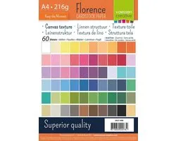 Vaessen Creative Cardstock - Multipack Assorti - A4 - 60 vellen - Textuur - 216 g