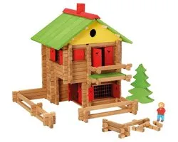 JEUJURA - Kit de construction en bois - Mon Chalet en Bois - 225 pièces - Convient aux enfants à partir de 5 ans