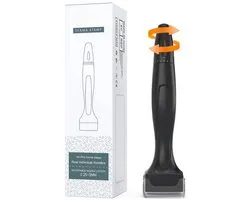 Dermastamp - Microneedling Apparatuur - Haargroei - Baardgroei - Dermapen - Dermaroller - Anti-Aging - Huidverzorging - Gezichtsverzorging - Minoxidil - Gratis Hyaluronzuur - Gezichtsverzorging - Verstelbaar van 0 mm tot 3 mm - 140 Naalden - Zwart