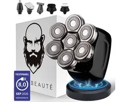 6-in-1 Scheerapparaat Mannen – Trimmer - Tondeuse - Sansbeauté® SkullSharp PRO - Electric Face & Head Shaver - Hoofd Kaal Scheren – Nat & Droog - Draadloos Opladen - Elektrisch