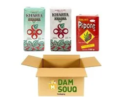 Damsouq® Yerba Mate Thee Mix Package Starter Package Pipori, Kharta Wit, Kharta Vert, Paille, Tasse (3x 250 GR)